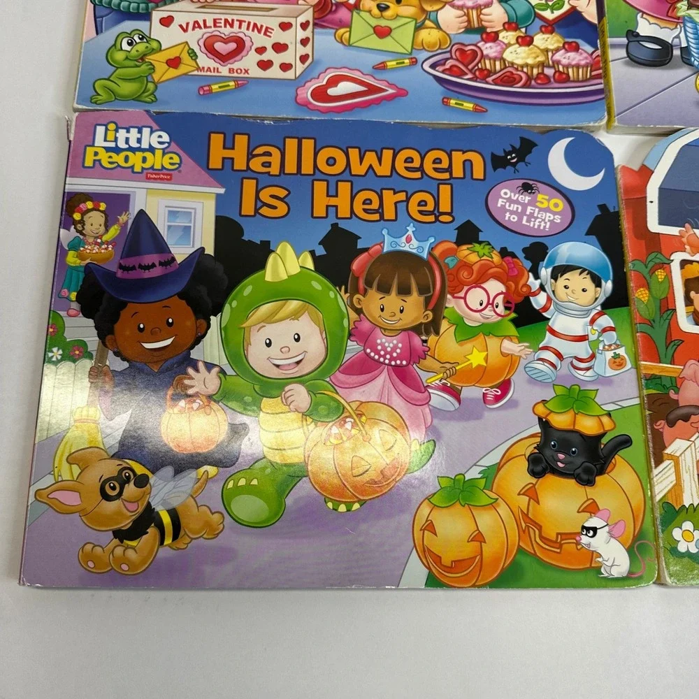 Fisher-Price Little People Lift-the-Flap Board Books Set of 4‎ Halloween Easter